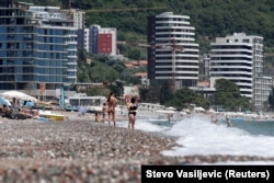 The beach in Budva, Montenegro