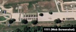 A satellite view of the Russian base taken in June shows tents where now there are none.