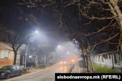 A street in Skopje photographed in December.