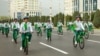 Turkmenistan holds mass bike rides to celebrate World Health Day on April 7 every year. 