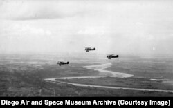 Three of the Douglas World Cruisers in flight.