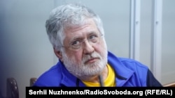 Ukrainian oligarch Ihor Kolomoyskiy in a Kyiv courtroom on September 2.