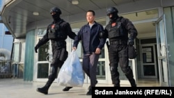 South Korean cryptocurrency entrepreneur Hyeong Do Kwon leaves a prison in Montenegro after sentencing on March 23.