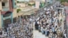 The residents of Bannu city in Pakistan's northwestern Khyber Pakhtunkhwa Province protest for peace in July.