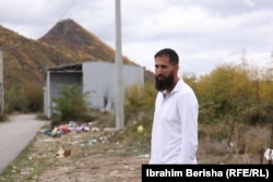 Irfan Krasniqi at the site of the former UN-run camp for IDPs at Cesmin Lug