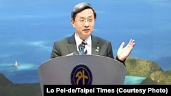 Deputy Foreign Minister Roy Chun Lee attends a February press conference in Taipei.