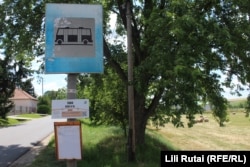 A bus stop in the village of Tard in northeastern Hungary