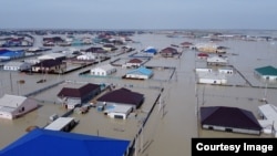 The town of Qulsary was one of many Kazakh towns heavily damaged by flooding in April.