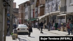 A street scene in North Mitrovica’s Bosnian Quarter on October 11