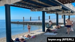 A beach in Alushta, Crimea, photographed on June 17. 