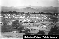 A royal encampment near Dastjerd, northern Iran, in August 1894