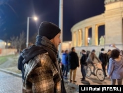 First-time protester Gergely Horvath