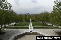 A photograph taken in April 2018 shows the Bagh-e-Babur garden in Kabul.