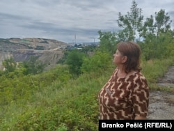 Suzana Jovanovic overlooks a mine pit in Bor.