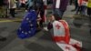 Georgians protest the "foreign agent" law in Tbilisi on May 26.