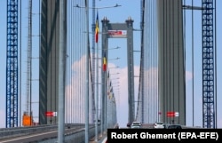 Traffic crosses the bridge on July 6.