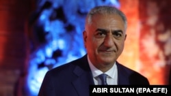 Reza Pahlavi, the eldest son of the last Shah of Iran, attends an event at the Yad Vashem Holocaust memorial museum in Jerusalem on April 17. 