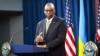 U.S. Defense Minister Lloyd Austin speaks during a press conference after concluding a Ukraine Defense Contact Group meeting at the Pentagon on April 26, 2024.