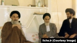 Ayatollah Seyed Mohammad Sadegh Lavasani (left) remained close to Ayatollah Ruhollah Khomeini until the latter's death in 1989.