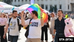 Bulgarians participate in Pride events in the capital, Sofia, on June 22.