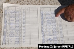 Ante Ivkovic points to an old extract from the Livno cadastre office that he says shows that his family owns the land that the local government sold to a Chinese firm in 2018.