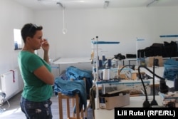 Rozi Vaczi, the founder of MatyoDesign, at the company's office in Tard. "My goal is to give the women who can't leave [the village] work," she says.