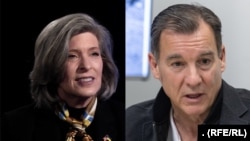 U.S. Senator Joni Ernst (left) and Representative Tom Suozzi (composite file photo)