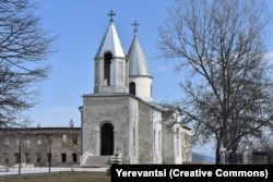 St. John the Baptist Church in Susa, Nagorno-Karabakh, photographed in 2018. The church was known as Kanach Zham in Armenian.