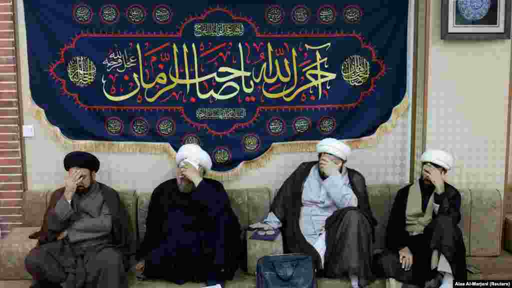 Muslim clerics offer condolences for Raisi and others killed during the helicopter crash at the Khamenei&#39;s representative office in Najaf. &nbsp;