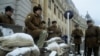 Soldiers in the street in Brasov on December 29, 1989