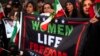 People rally against the Iranian government and express support with anti-government protesters in Iran at the Lincoln Memorial in Washington, DC, on February 11, the 44th anniversary of the Islamic Revolution.