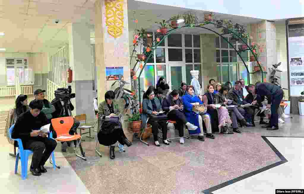 Kazakhstan – an early parliamentary and maslikhats election. Observers at polling station #233, Shymkent, March 19, 2023