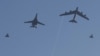 NATO aircraft, including a B-52 bomber, during an exercise over Sweden in January