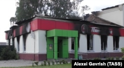 Damage from a strike in the Russian town of Shebekino on June 5. Ukraine has denied that its military is involved in the incursions into Belgorod.