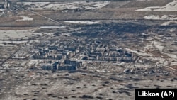 Vuhledar as seen from the air in September 2023 