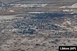 An aerial view of Vuhledar, Ukraine, the site of heavy Russian bombardment and battles. (file photo)