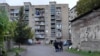 The apartment block of 15-year-old Tekla in Khashuri, Georgia. Her body was found in front of the building earlier this month and authorities are investigating the death as a possible suicide. 