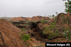 Freshly dug trenches outside Chasiv Yar