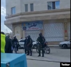 Iranian security forces seen in Zahedan earlier this month.