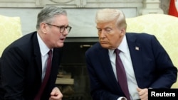 U.S. President Donald Trump meets British Prime Minister Keir Starmer, in Washington, D.C.