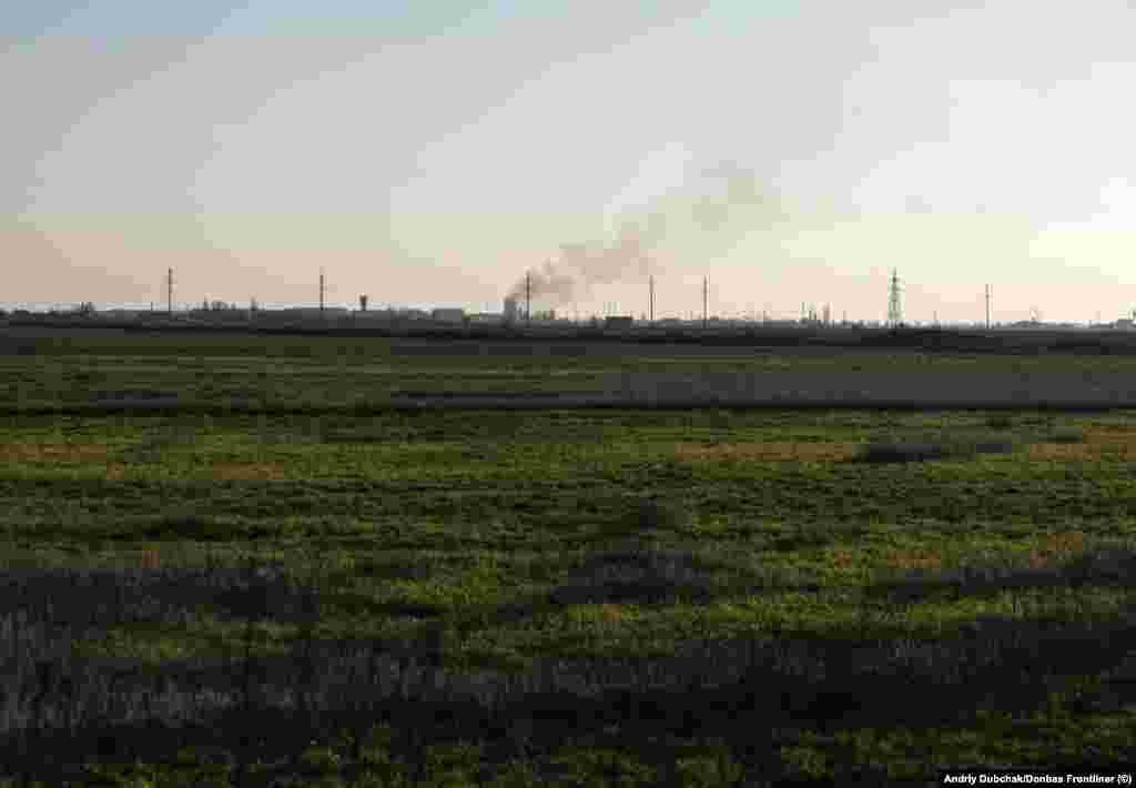 Smoke rises from fighting near Snihurivka.&nbsp;