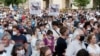 Demonstrators in Budapest protest against the planned Chinese Fudan University campus in the Hungarian capital in June last year. 