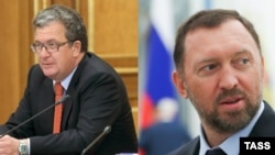 A composite photo of Russian Deputy Prime Minister Sergei Prikhodko and billionaire businessman Oleg Deripaska