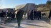 Protesters erect barricades in front of the Merdare border crossing between Serbia and Kosovo on December 28.