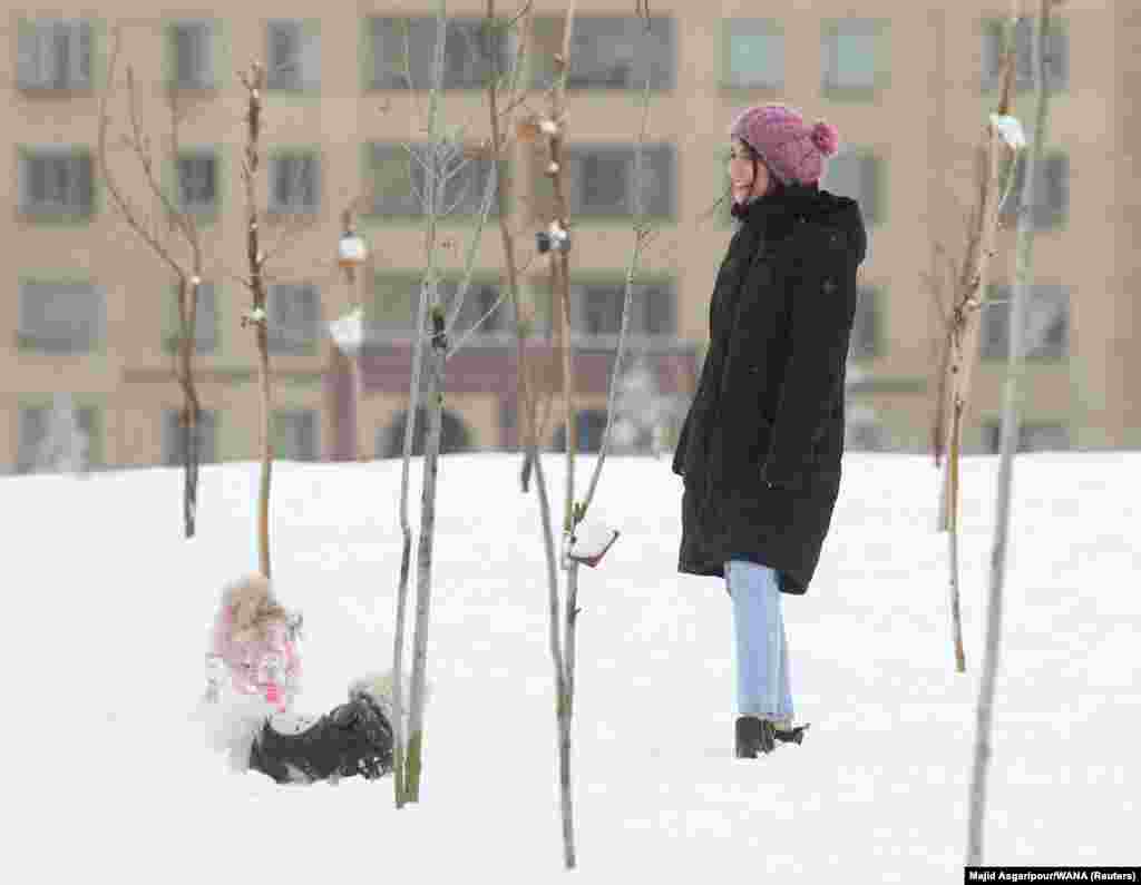 A woman wearing a woollen hat watches two dogs playing in a park in Tehran on December 24.&nbsp; A recent report from IRNA, an official Iranian news agency describes five businesses in Iran&#39;s northwestern Qazvin province&nbsp;being temporarily shut down in punishment for serving women who were not wearing hijabs.&nbsp;