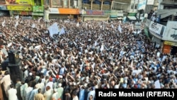 Tens of thousands of residents of Swat participated in a protest calling for peace in October.