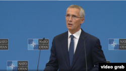 Speaking at a news conference in Brussels, NATO Secretary-General Jens Stoltenberg condemned the Russian "land grab" of four Ukrainian provinces in decrees signed by Putin earlier at a Kremlin ceremony. 