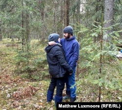 Srour sees his wife, Safa, for the first time in five days as she continues to endure hunger and cold temperatures in the woods with the rest of his family.