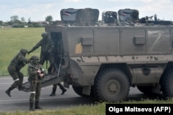 Russian soldiers in the Kherson region on May 19.