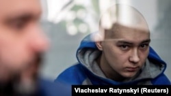 Russian soldier Vadim Shishimarin in court in Kyiv on May 13. 